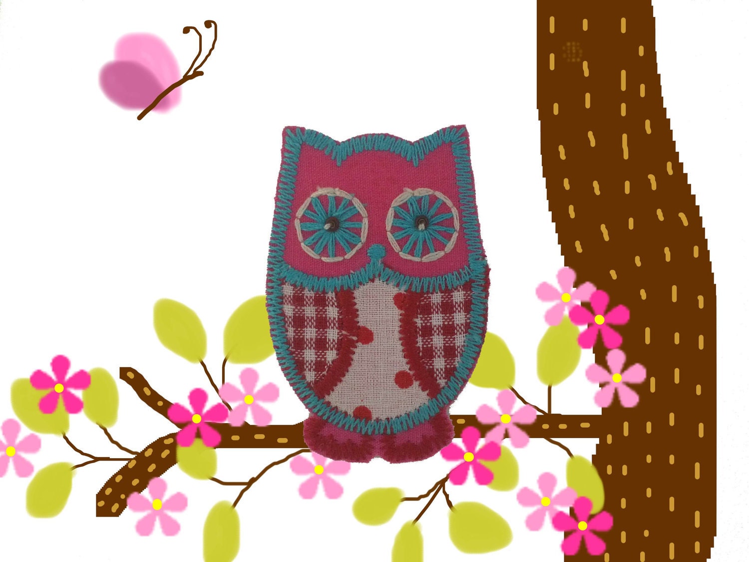 Iron on Applique Patch - Cute Owl