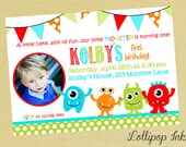 Monster Bash Photo Invite, Personalized Photo Invitation, Printable Monster Bash Photo Invitation
