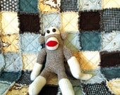 Quilt, Baby or Child's Rag Blanket - Brown Bunnies