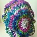 Crocheted Oversized Mesh Slouchy Hat - Rainbow/Tie Dye/Psychedelic Colors