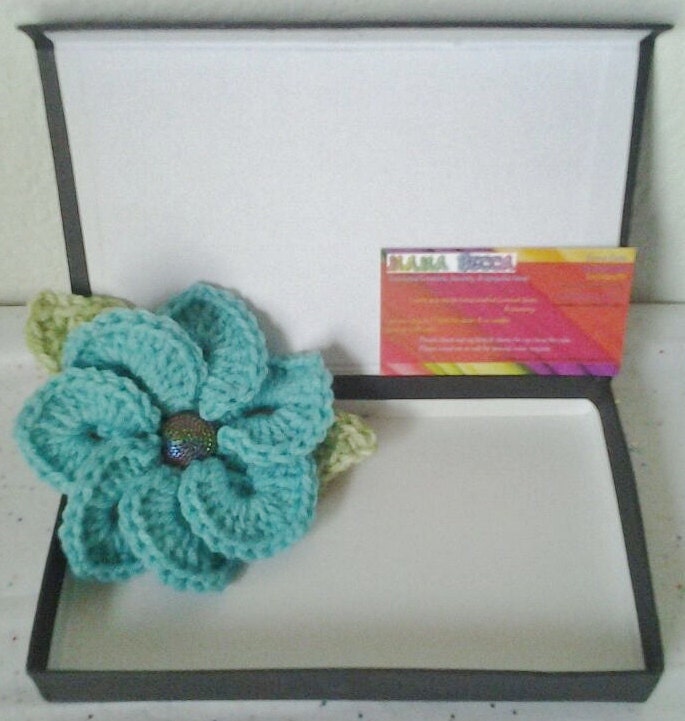 Crocheted Flower Brooch - Corsage - Pin - Gift Box Included