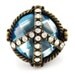 NEW Vintage Retro Antique Crystal Peace Sign RING