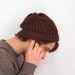 Brown knitted slouchy rasta hat/beret