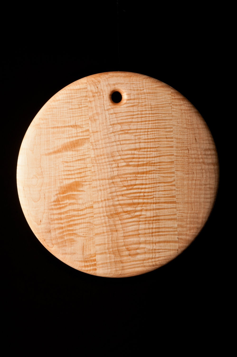 No.3   Wood Cutting Board - Tiger Maple - Contemporary Circle Design