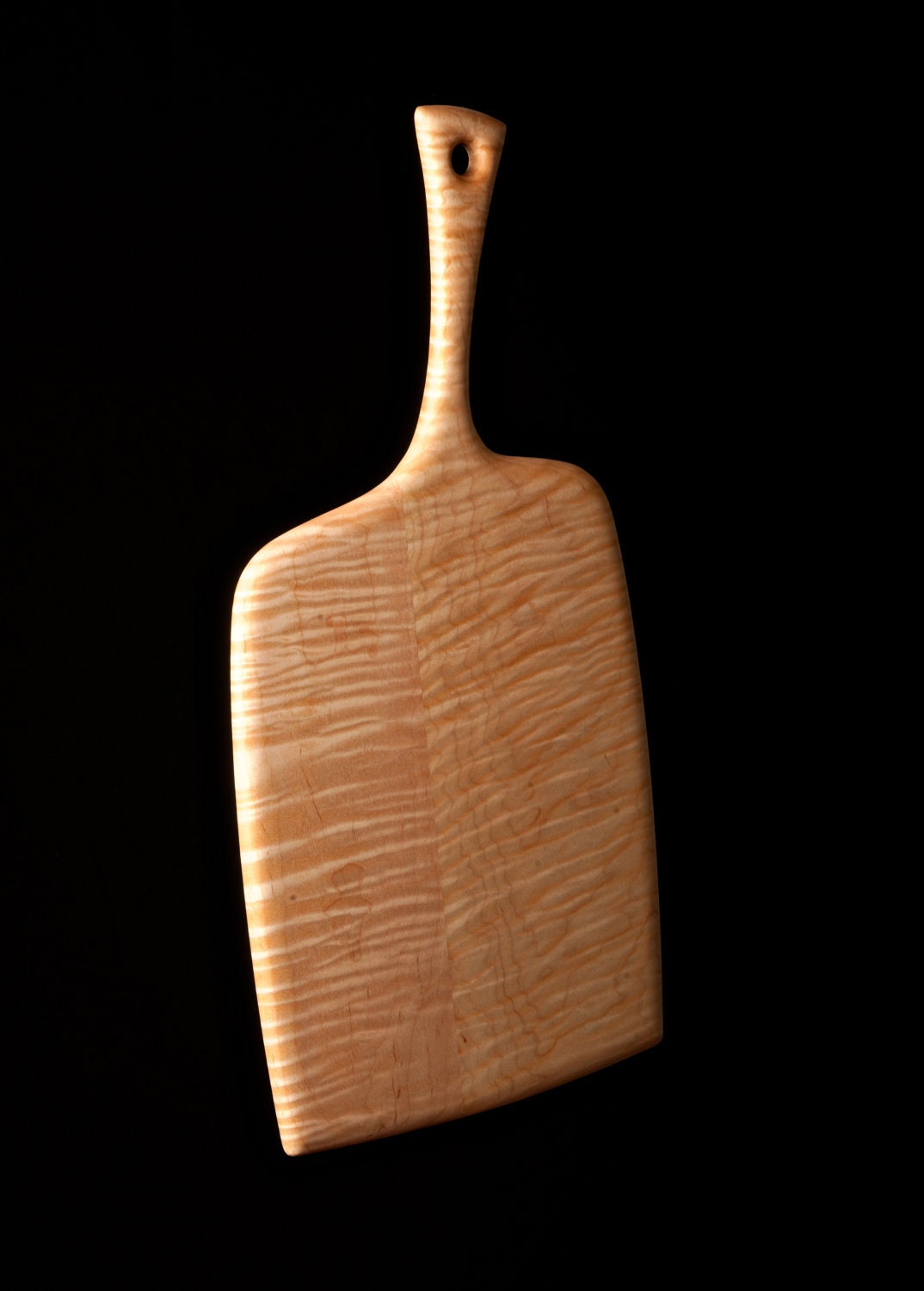 No.4  Cutting Board - Tiger Maple Wood - Rectangular with Handle