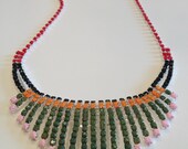 The Deanna Necklace, Colorful Painted Rhinestones Inspired by Tom Binns