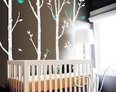 Birch Trees and Birds - Nursery Tree Wall Decal Sticker