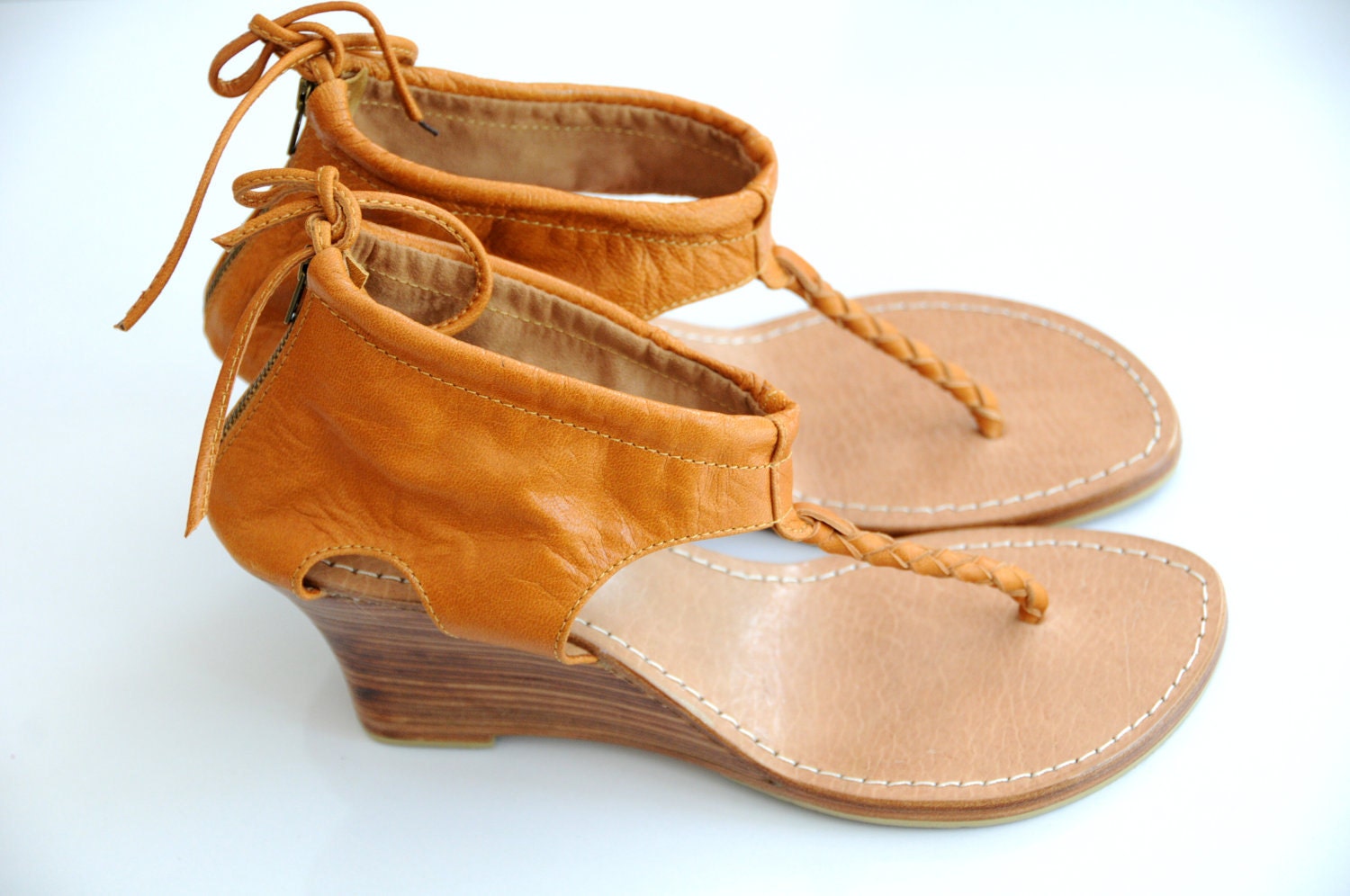 APHRODITE. Leather wedges / leather high heels / sandals / shoes. Sizes 35-43. Available in different leather colors.