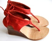 APHRODITE. Leather wedges / leather heels / sandals / wedge shoes. Sizes 35-43. Available in different leather colors.