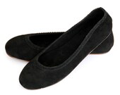 EVA. Black flats / womens shoes. sizes 35-43. Available in different leather colors.