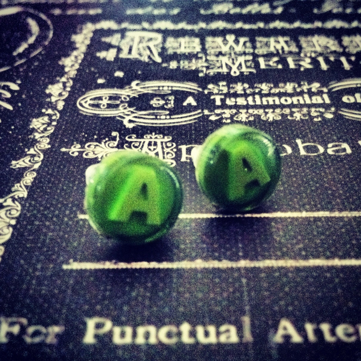 Xbox Button Earrings studs A Green button handmade handcrafted xbox 360 video games ear ring studs call of duty gears of war