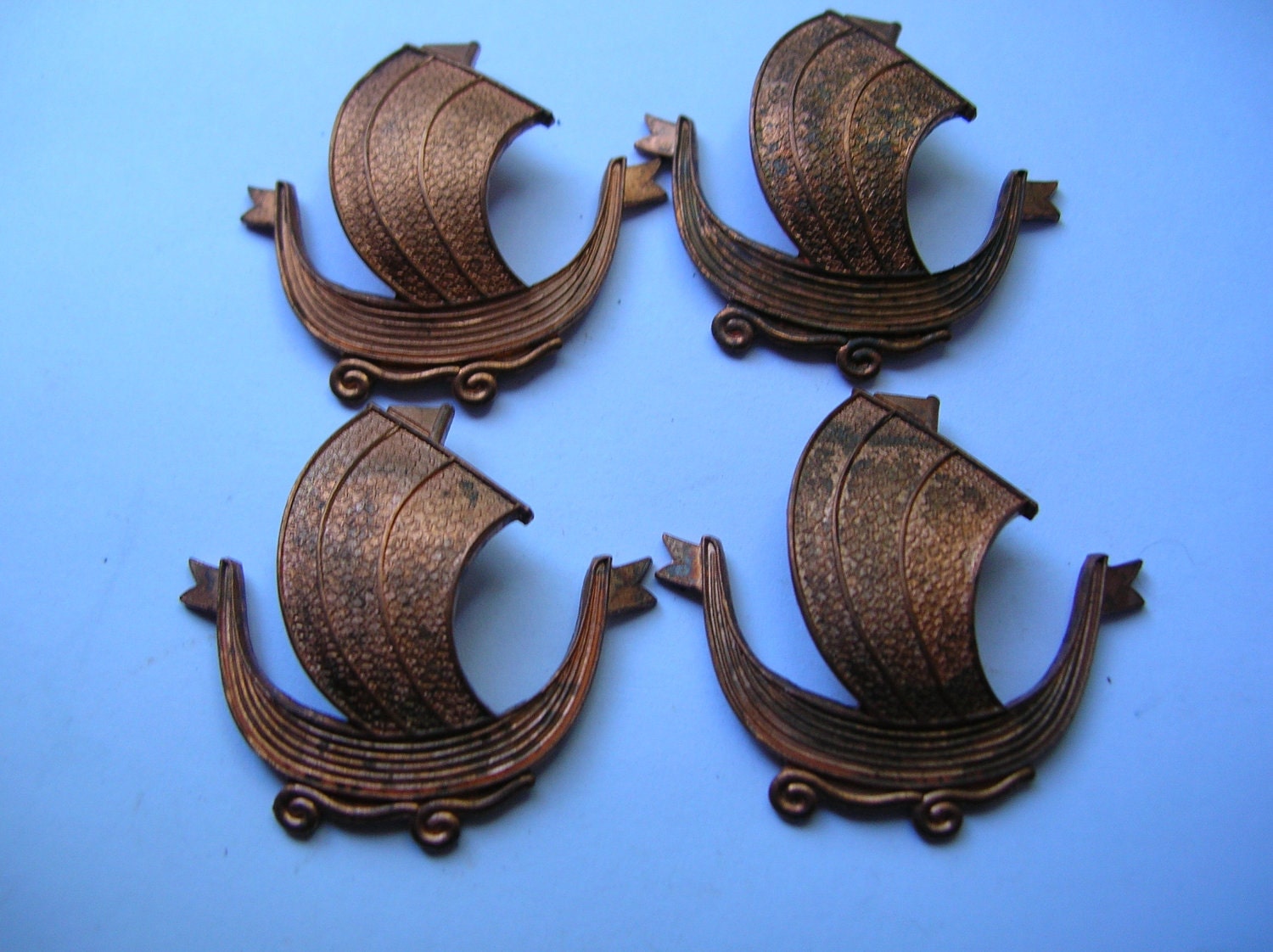 SALE Oxidized brass Viking ship,boat,findings for crafts,destash,,jewelry,