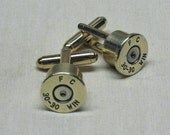 Bullet Cufflinks 30-30 Winchester Brass Gold - Mens Wedding Gift for Groom and Groomsmen