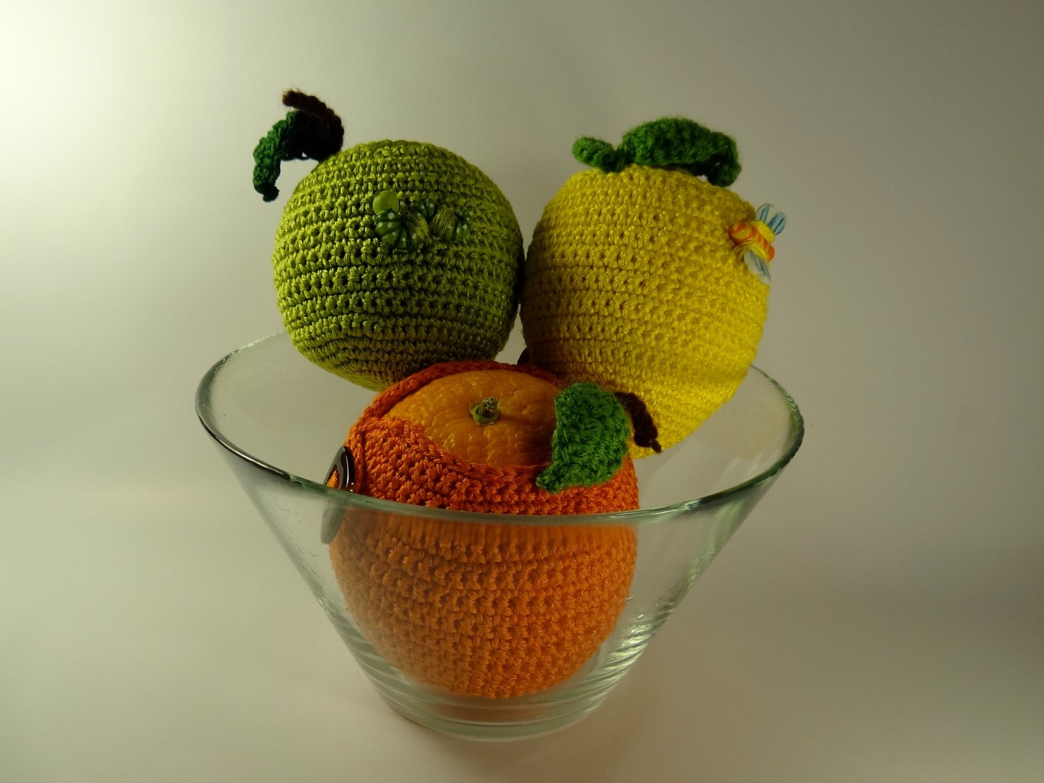 Handmade crochet Green Apple Cozy
