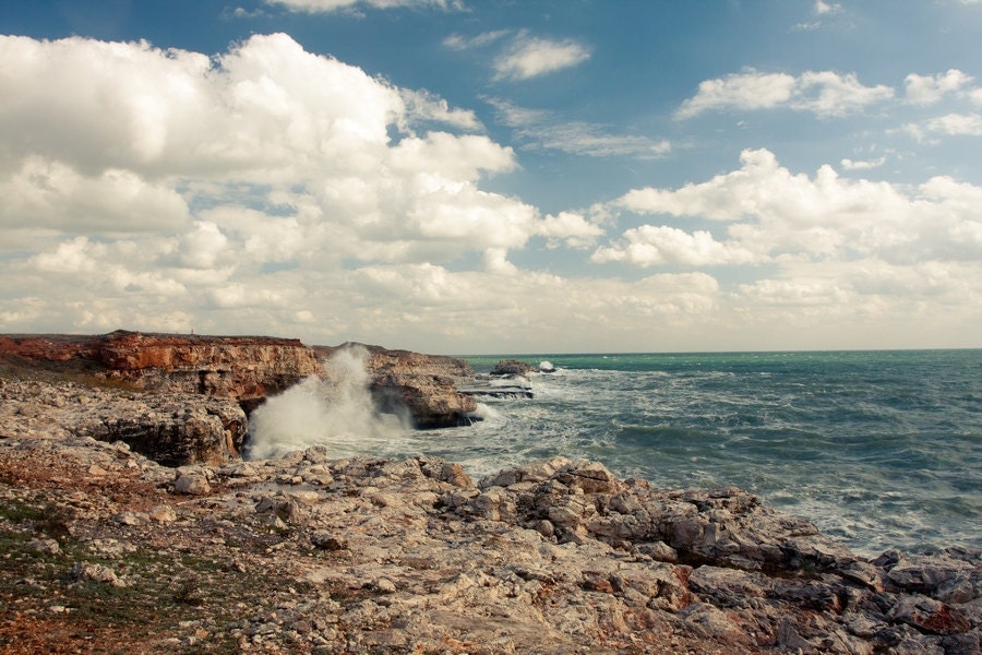 Crashing Waves Photography in Bulgaria Black Sea, Fine Art Photograph Canvas or Photo Paper Print 8x10 or 8x12