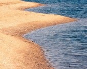 Summer Photography, Fine Art, Shark, Seascape Abstract Beach and Sea View Square Photograph 8x8