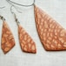 Wood pendant and earrings set-Beige-brown, dots-Woodland,rustic,country-Gift idea