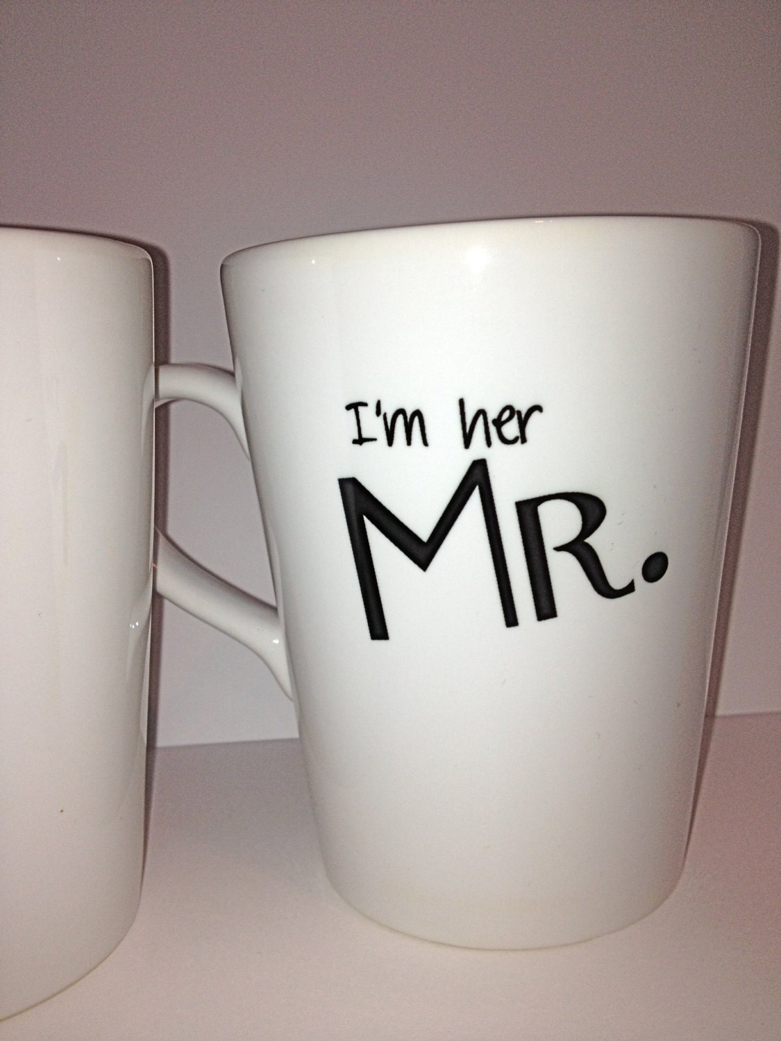 Latte mug couple set of 2 Personalized mug set- "I'm his Mrs." & "I'm her Mr."mug set perfect couple gift wedding gift, housewarming Gift