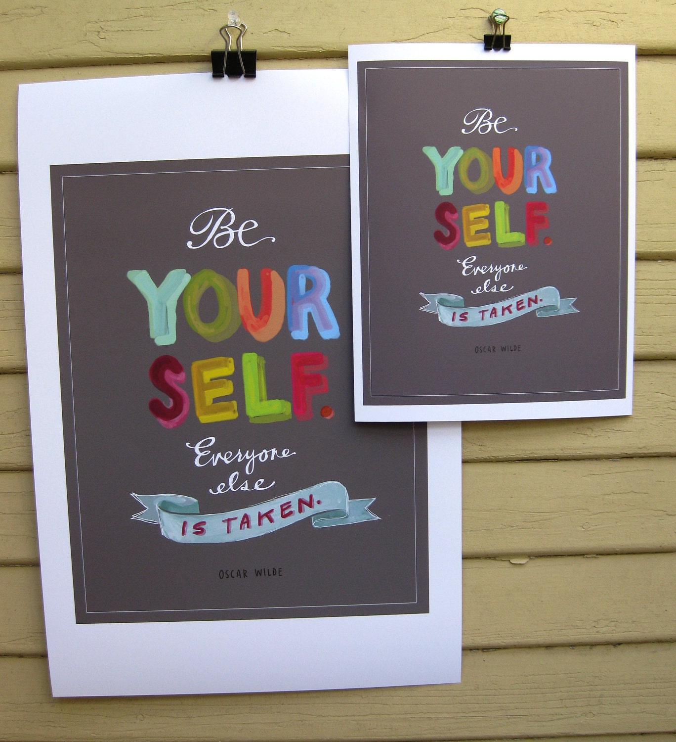 Motivational Quote: Oscar Wilde "Be Yourself" Inspirational Print 8x10 Hand-Lettered Typography