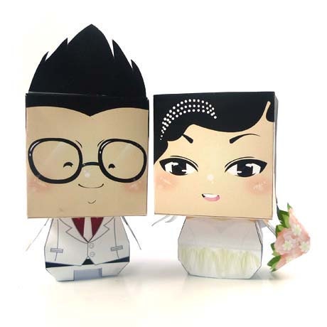 Wedding cake topper Custom paper wedding dolls, Engagement party decoration, Wedding paper figurine, paper miniature rings holder