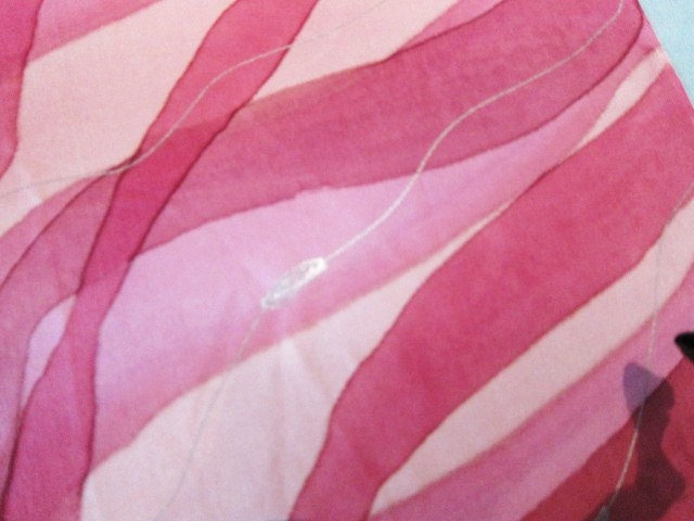 Pink silk scarf handcrafted