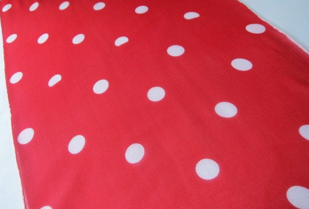 Red and white polka dot vintage scarf 1950s 60s