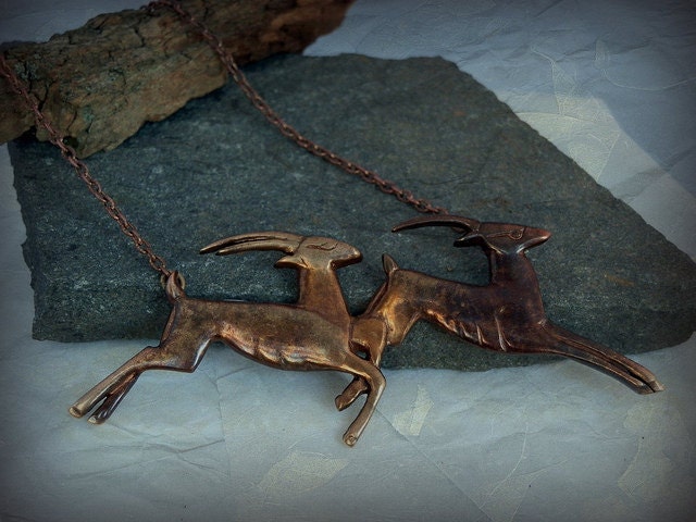 Art Deco Ibexes Necklace