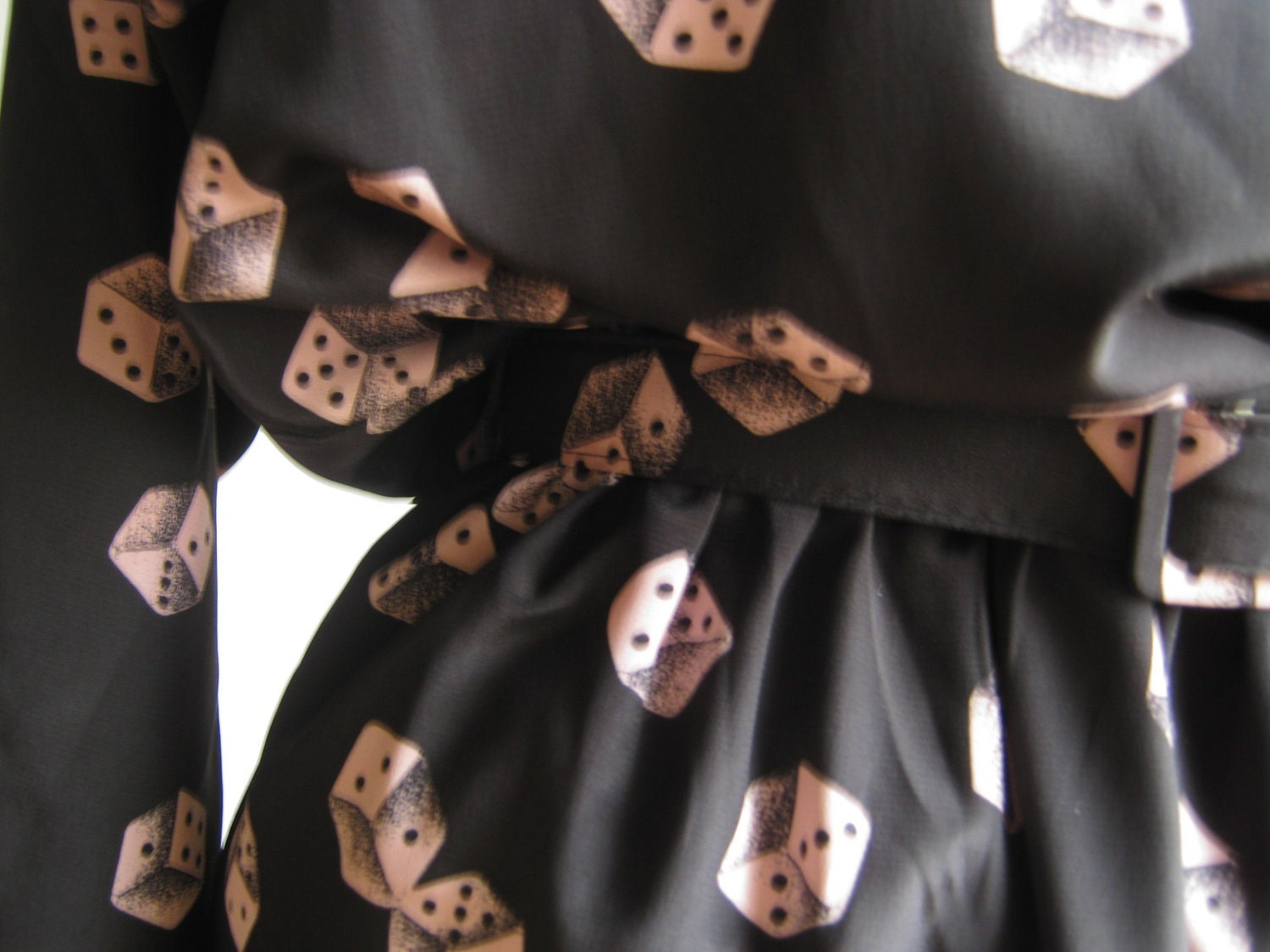 Pink Dice Dress with matching Belt Size 12 Petite