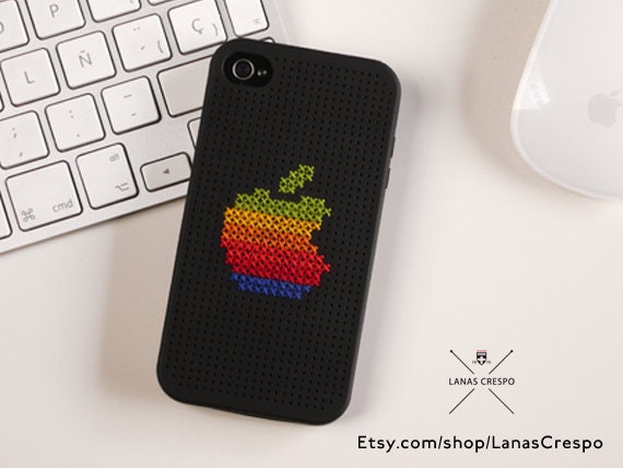Classic Apple Logo Cross Stitch Case for iPhone 4 and iPhone 4S