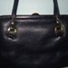 1970s Vintage Saks Fifth Avenue Navy Blue Leather Purse Shoulder Bag Handbag