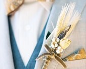 Countryman Wheat Boutonniere - for the groom / groomsman / fathers / special guests - Natural Materials, Handmade to order