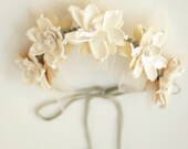 Jasmine Tea Garden Wreath - Hair Piece for flower girls / bridesmaids / brides - Handmade to order
