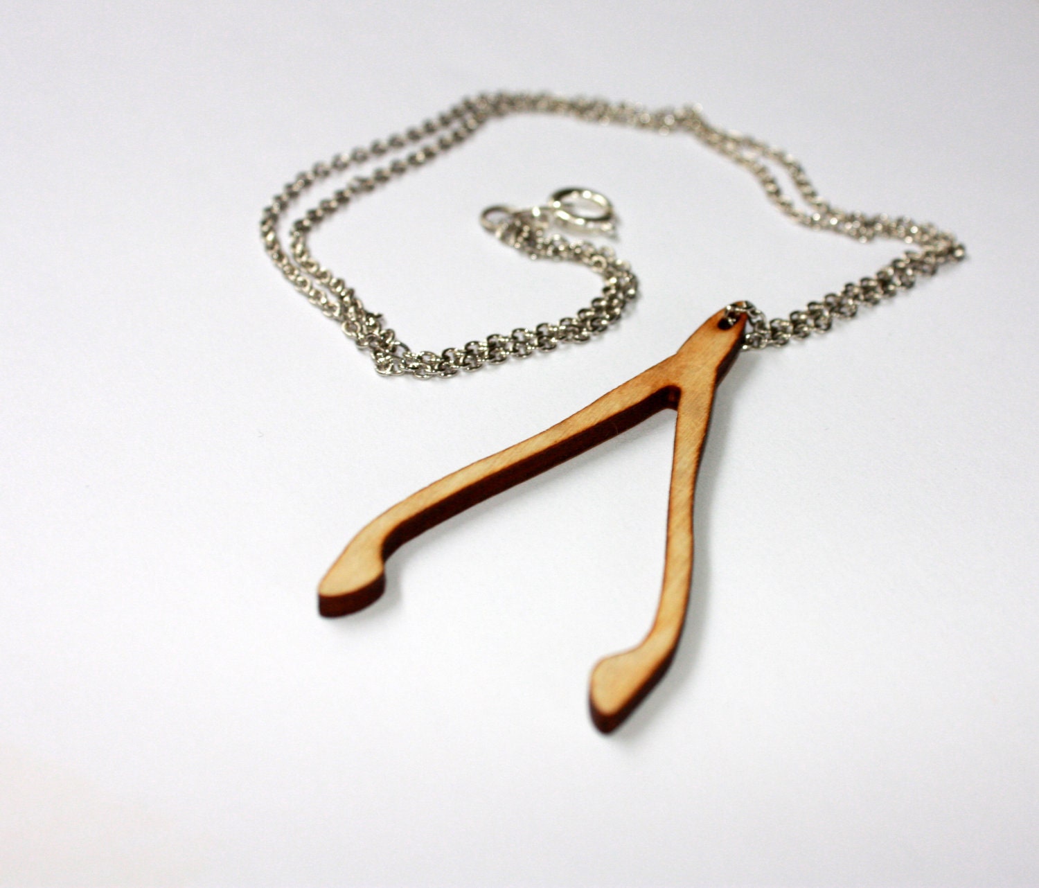 Wishbone Necklace on Wooden Wishbone Necklace By Thehouseof4 On Etsy