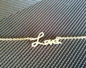 Love Script Bracelet,  Bangle,Friendship,  infinity love, Lovely Gift Matte Gold Plated over Brass - Sweet Gift (GOLD OR SILVER)