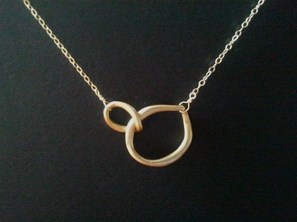 Infinity love  Circle Gold Pendant Necklace -mother's day gift , circle charm, pendant, lariat, wedding, necklace,