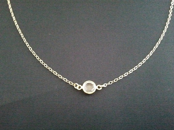 Swarovski clear crystal charm, Necklace, crystal pendant,Gemstone, wedding, necklace, 14k gold filled necklace (SILVER AVAILABLE), Necklace
