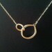 Infinity love  Circle Gold Pendant Necklace -mother's day gift , circle charm, pendant, lariat, wedding, necklace,