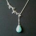 Branch with Turquoise Lariat Necklace - bridesmaid gifts,Wedding jewelry, turquoise pendant,Mother's day gift