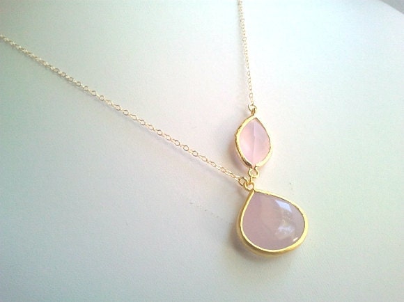 PINK LADY - Lariat Lovely Ice pink gorgeous Necklace - brides maid gifts,Wedding jewelry, Gemstone Pink Pendant, mother's day gift