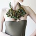 OOAK, Fringe Necklace, Felted necklace, Felt Ball Necklace, Unique Jewelry, Ethnic Jewelry, Felt Jewelry, Felt Neckpiece, Felt Collar, Green