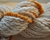 Handspun Yarn - Cream & Orange - Art Yarn