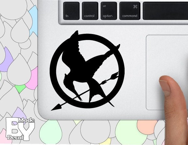 Hunger Games Mockingjay Inspired palm rest left side   - vinyl decal sticker  for macbook pro air 11'' 13'' 15'' 17''