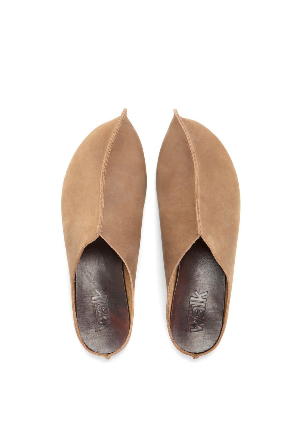 Black leather slippers