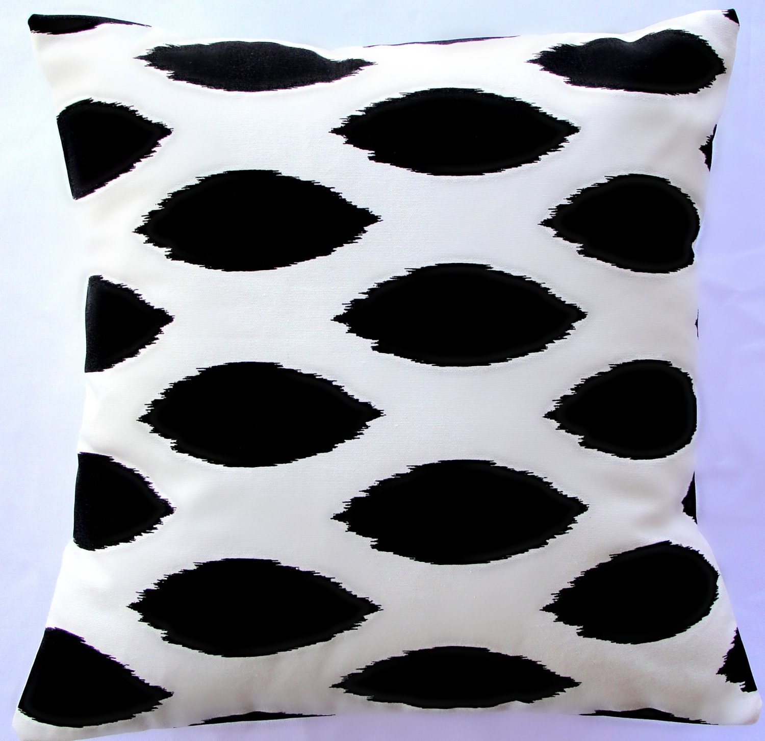 Black Ikat Decorative pillow Throw pillow cushion Cover - 18 x 18 inches