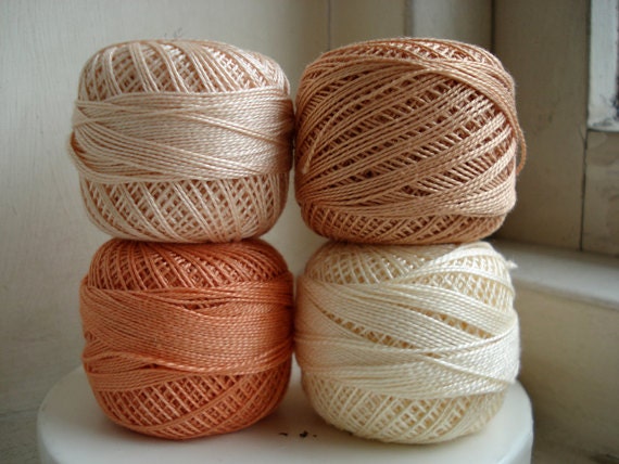 4 Anchor crochet pearl cotton balls size 8, 10 gr,