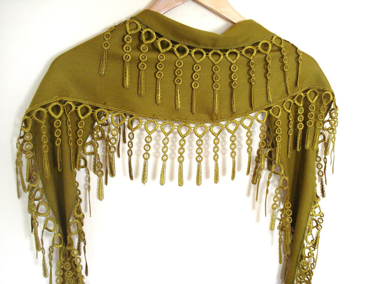 Olive Green Pashmina Scarf with Lace Women Accessory, Elegant, Shawl, Neckwarmer, Gift, 2012, Spring trends