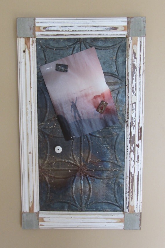 Magnet Board - Reclaimed Wood and Ceiling Tin from Eastern Ontario