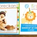 Sweet at One Lion Boy Birthday Invitation Photo Card, Jungle Theme, 5x7, Printable, Custom