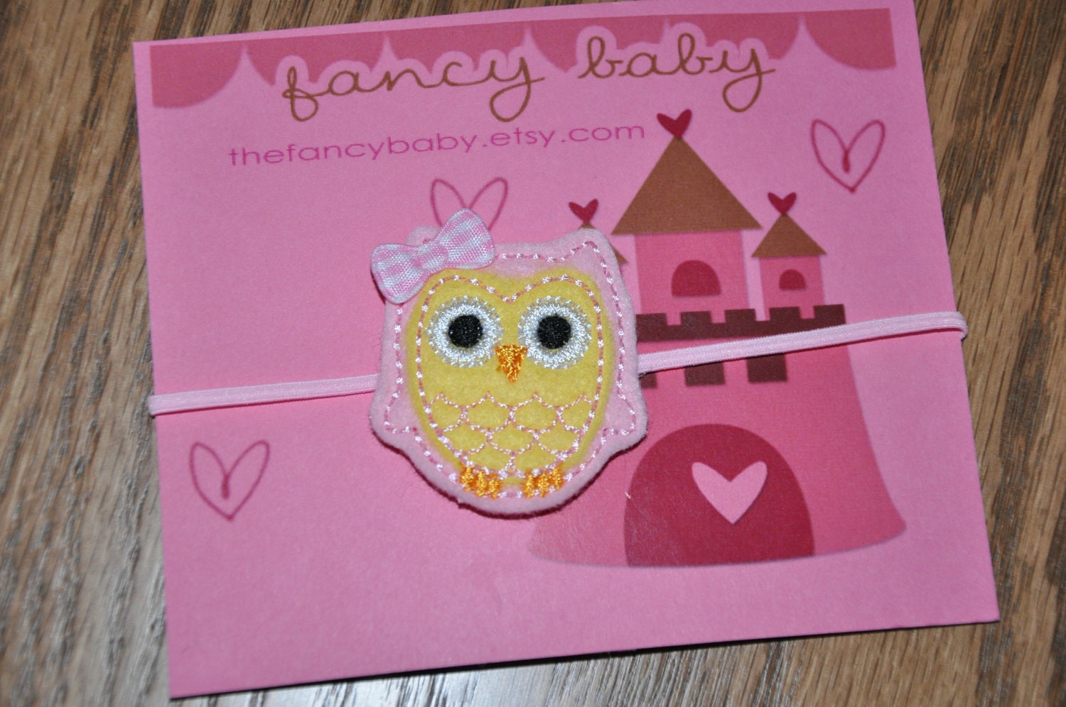 Owl Baby Girl Headband - Pink Lemonade Owl