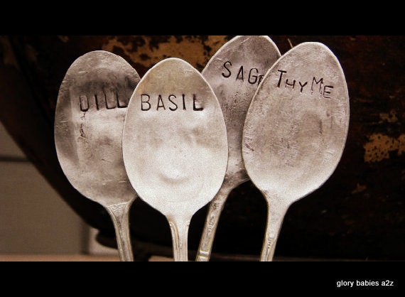 Vintage Custom Herb Vegetable Garden Markers